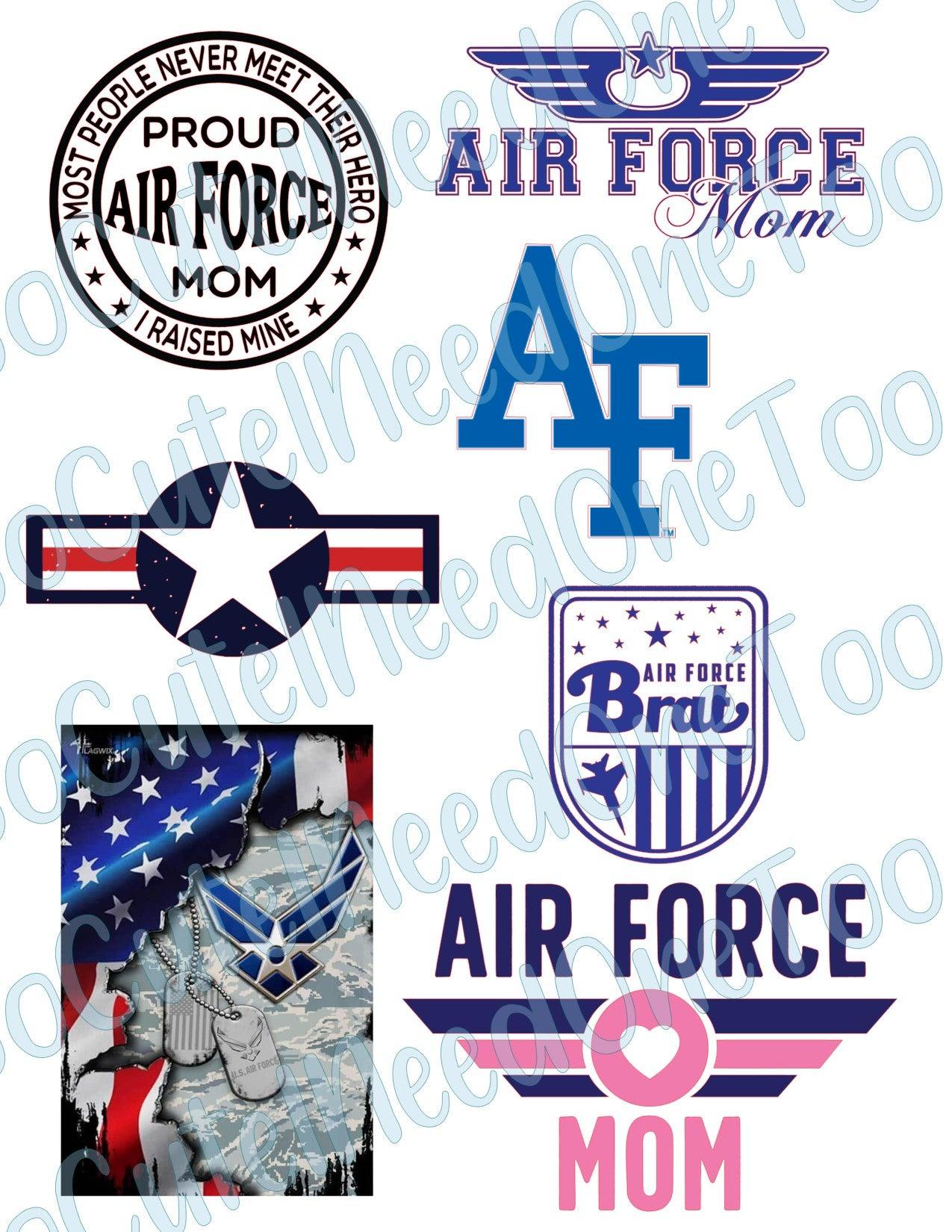 US Air Force - on Clear/White Waterslide Paper Ready To Use - SoCuteINeedOneToo
