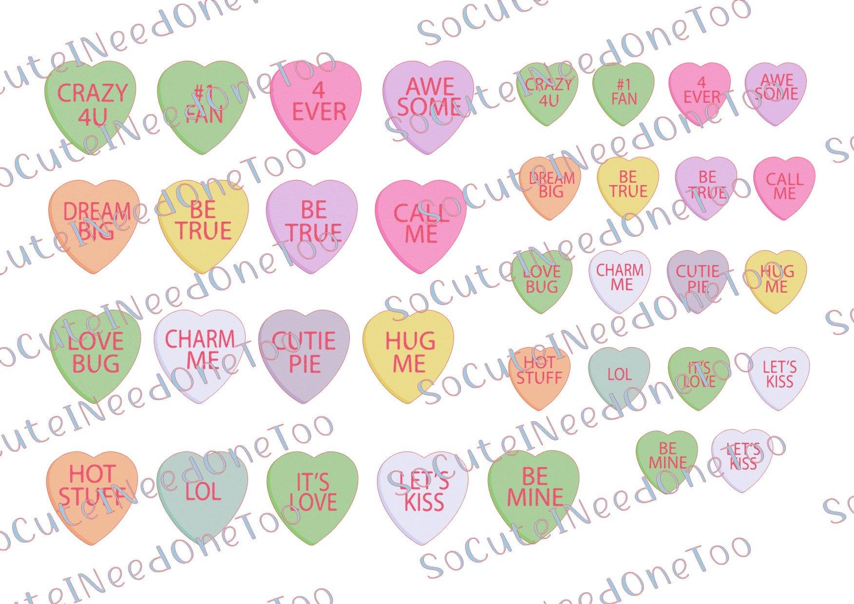 Valentine's Conversation Heart Decals - SoCuteINeedOneToo