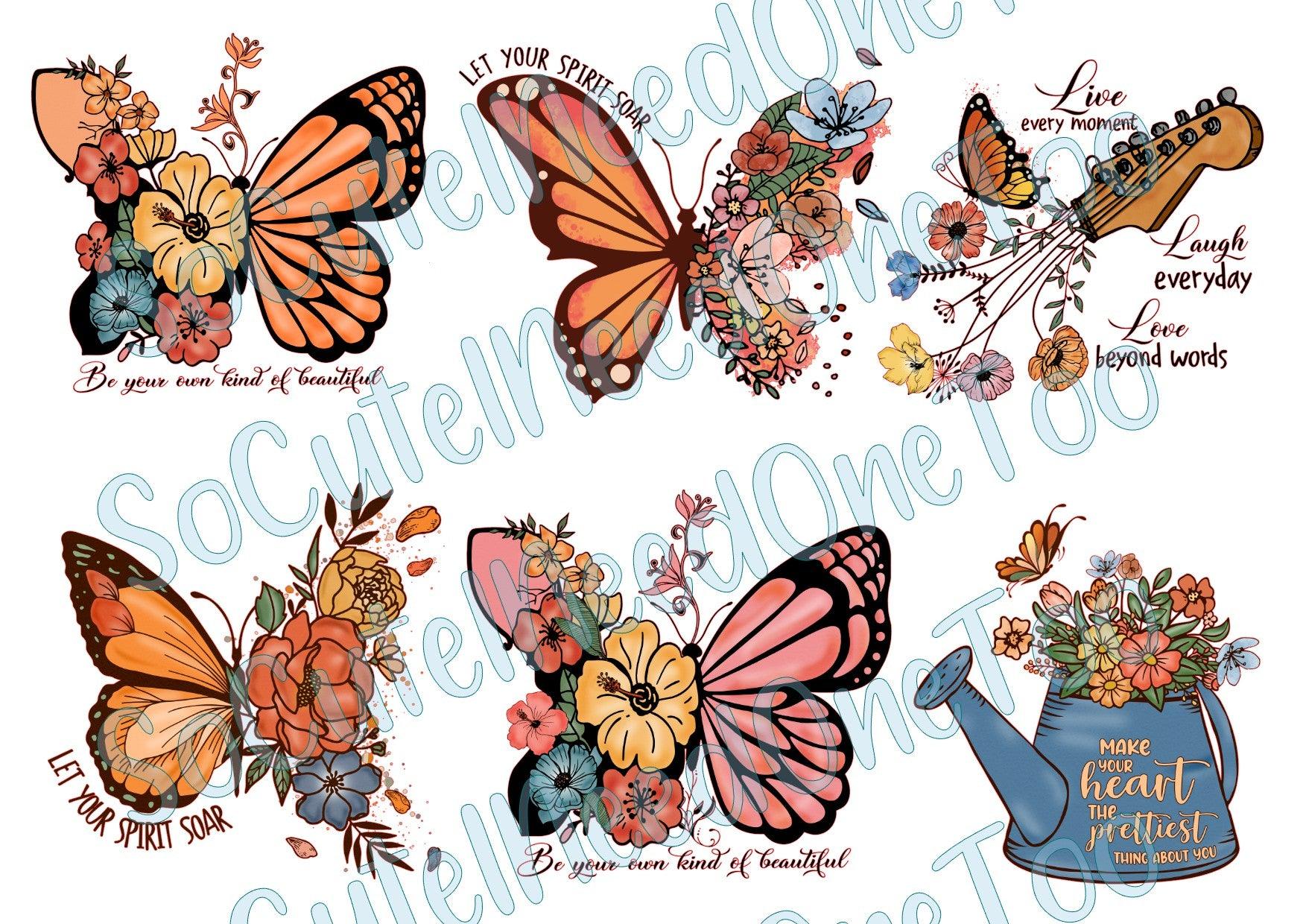 Vintage Butterflies Waterslide Decals - SoCuteINeedOneToo