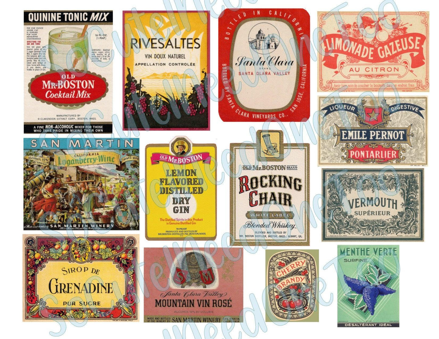 Vintage Liquor Label Waterslide Decals - SoCuteINeedOneToo