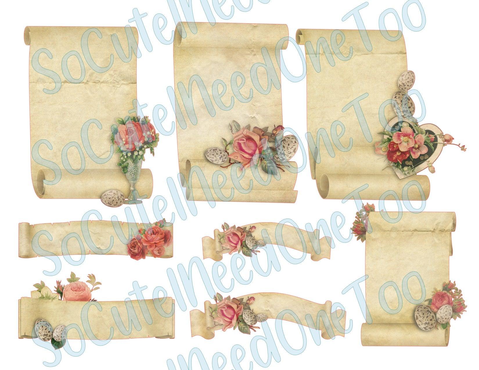 Vintage Scroll Labels - Waterslide Decals – SoCuteINeedOneToo