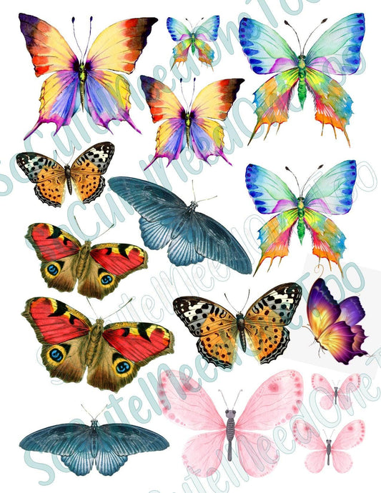 Watercolor Butterflies 2 of Each Waterslide Decals - SoCuteINeedOneToo