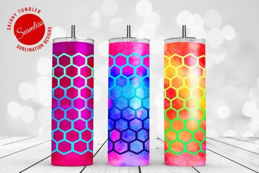 Watercolor Honeycomb Wraps #1, #2, #3 Waterslide Wrap - SoCuteINeedOneToo
