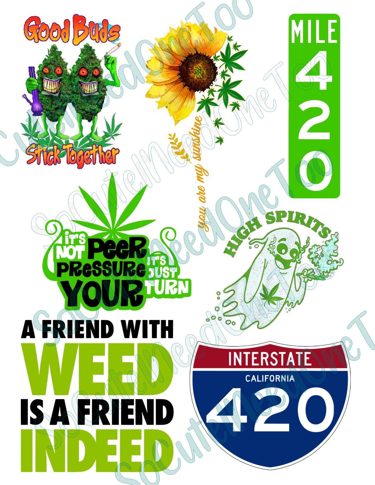Weed Starbucks on Clear/White Waterslide Paper Ready To Use - SoCuteINeedOneToo