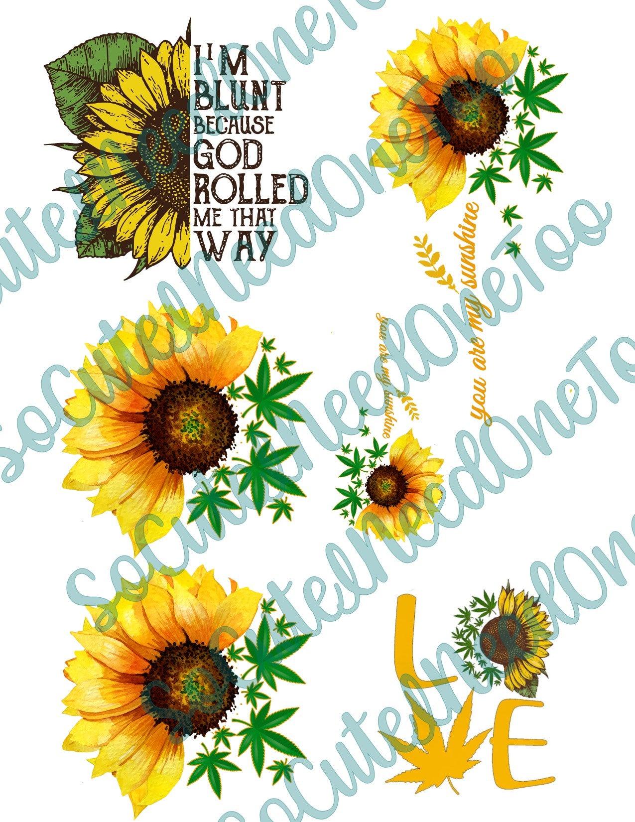 Weed Sunflowers Waterslide Decals - SoCuteINeedOneToo