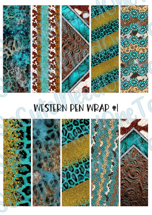 Western Pen Wraps #1 Waterslide Decals - SoCuteINeedOneToo