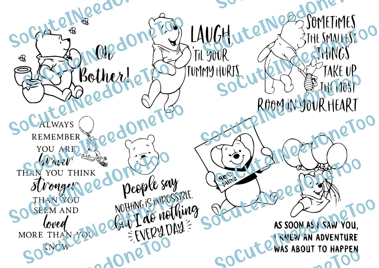 Winnie The Pooh Silhouette Decals - SoCuteINeedOneToo