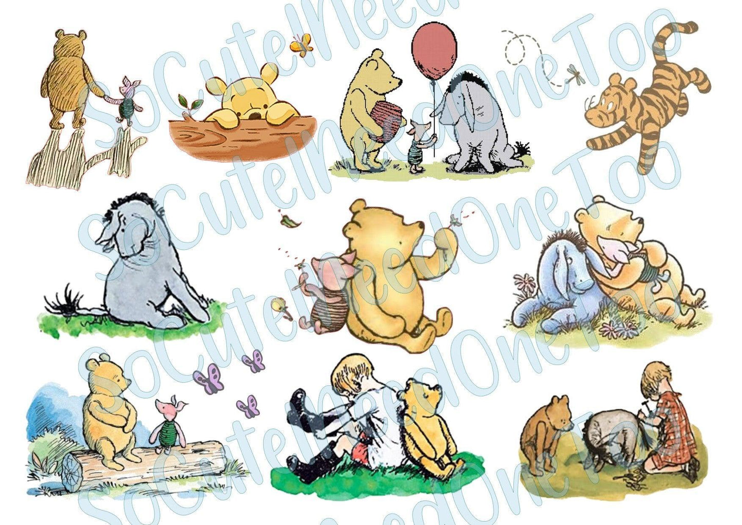 Winnie The Pooh #8 On Clear/White waterslide Paper Ready To Use –  SoCuteINeedOneToo